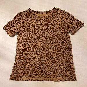 100% Cotton Leopard Print Short Sleeve Tee